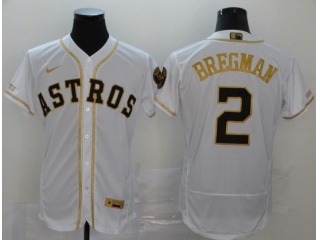 Nike Houston Astros #2 Alex Bregman Flexbase Jersey White With Gold Name