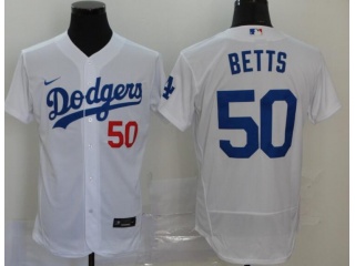 Nike Los Angeles Dodgers #50 Mookie Betts Flexbase Jersey White