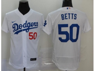 Nike Los Angeles Dodgers #50 Mookie Betts Flexbase Jersey White 