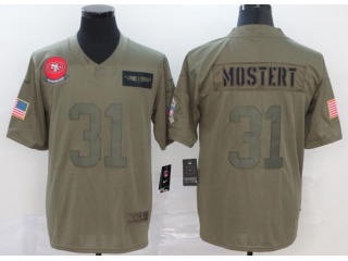 San Francisco 49ers #31 Raheem Mostert Salute to Service Limited Jersey Olive Camo