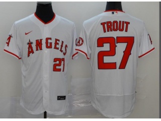 Nike Los Angeles Angels #27 Mike Trout Flexbase Jersey White