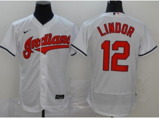 Nike Cleveland Indians #12 Francisco Lindor Flexbase Jersey White 