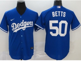 Nike Los Angeles Dodgers #50 Mookie Betts Cool Base Jersey Blue 