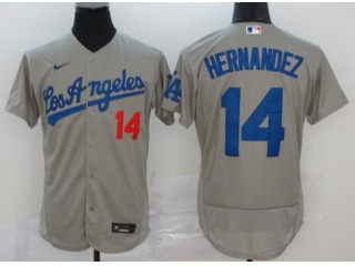 Nike Los Angeles Dodgers #14 Enrique Hernandez Flexbase Jersey Grey
