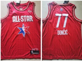 2020 All Star Dallas Mavericks #77 Luka Doncic Jersey Red 