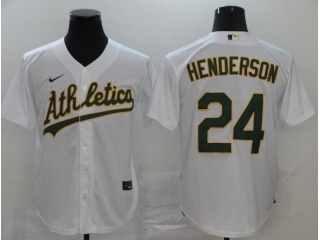 Nike Oakland Athletics #24 Rickey Henderson Cool Base Jersey White