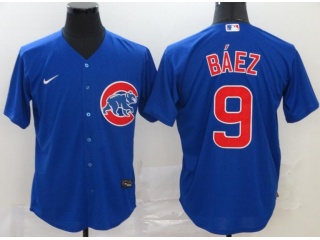 Nike Chicago Cubs #9 Javier Baez Cool Base Jersey Blue