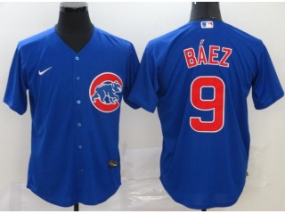 Nike Chicago Cubs #9 Javier Baez Cool Base Jersey Blue
