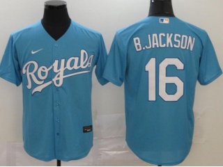 Nike Kansas City Royals #16 Bo Jackson Cool Base Jerseys Baby Blue