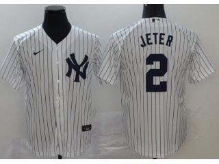 Nike New York Yankees #2 Derek Jeter Cool Base Jersey  White