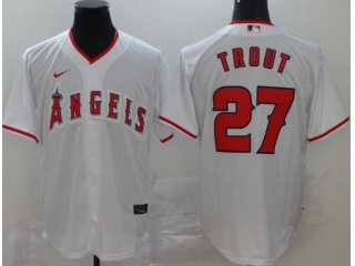 Nike Los Angeles Angels #27 Mike Trout Cool Base Jersey White