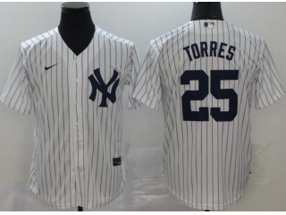 Nike New York Yankees #25 Gleyber Torres Cool Base Jersey White 