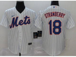 Nike New York Mets #18 Darryl Strawberry Cool Base Jersey White