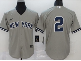 Nike New York Yankees #2 Derek Jeter Cool Base Jersey Grey