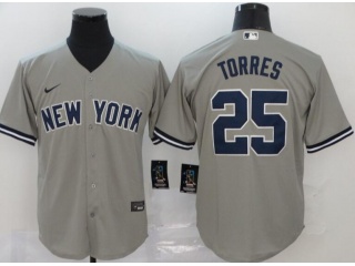 Nike New York Yankees #25 Gleyber Torres Cool Base Jersey Grey