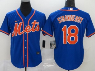 Nike New York Mets #18 Darryl Strawberry Cool Base Jersey Blue