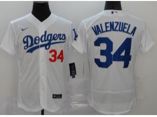 Nike Los Angeles Dodgers #34 Fernando Valenzuela Flexbase Jersey White