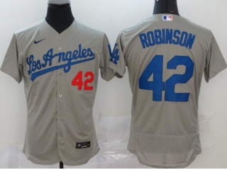 Nike Los Angeles Dodgers #42 Jackie Robinson Flexbase Jersey Grey