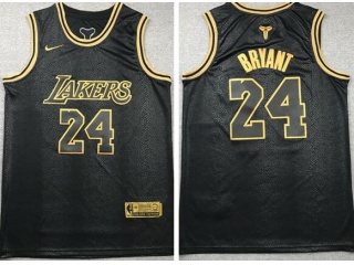 Nike Los Angeles Lakers #24 Kobe Bryant Mamaba Jersey Black Golden