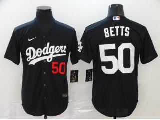 Nike Los Angeles Dodgers #50 Mookie Betts Cool Base Jersey Black