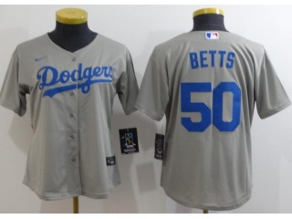 Woman Nike Los Angeles Dodgers #50 Mookie Betts Jersey White