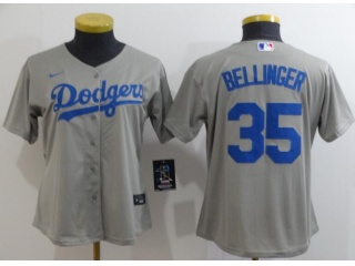 Woman Nike Los Angeles Dodgers #35 Cody Bellinger Jersey Grey