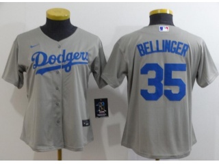 Woman Nike Los Angeles Dodgers #35 Cody Bellinger Jersey Grey 