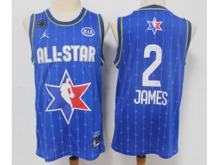 2020 All Star Los Angeles Lakers #2 LeBron James Jersey Blue