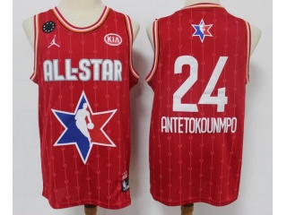 2020 All Star Dallas #24 Giannis Antetokounmpo Jersey Red