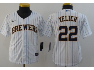 Youth Nike Milwaukee Brewers #22 Christian Yelich Jersey White
