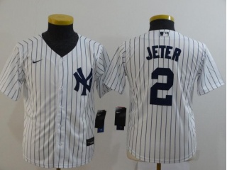 Youth Nike New York Yankees #2 Derek Jeter Jersey White