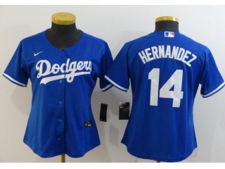 Woman Nike Los Angeles Dodgers #14 Enrique Hernandez Jersey Blue