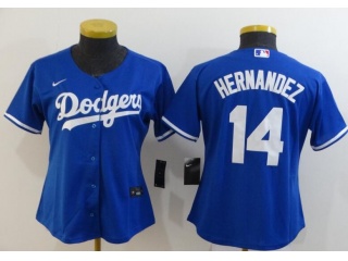Woman Nike Los Angeles Dodgers #14 Enrique Hernandez Jersey Blue 