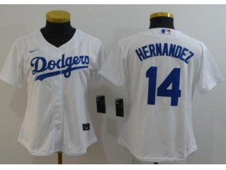 Woman Nike Los Angeles Dodgers #14 Enrique Hernandez Jersey White