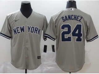 Nike New York Yankees #24 Gary Sanchez Cool Base Jersey Grey