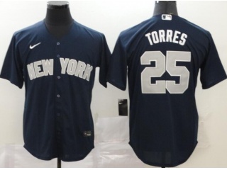 Nike New York Yankees #25 Gleyber Torres Cool Base Jersey Blue