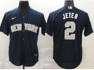 Nike New York Yankees #2 Derek Jeter Cool Base Jersey Blue 