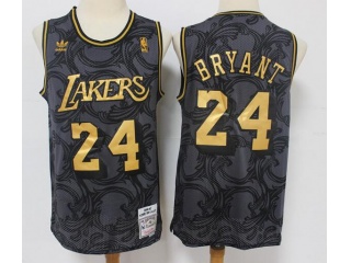 Los Angeles Lakers #24 Kobe Bryant Throwback Jersey Black Golden