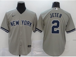 Nike New York Yankees #2 Derek Jeter Cool Base Jersey Grey
