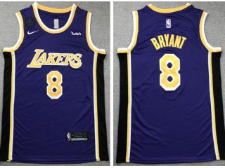 Nike Los Angeles Lakers #8 Kobe Bryant with KB Patch Jersey Purple