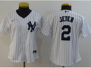Woman Nike New York Yankees #2 Derek Jeter Jersey White