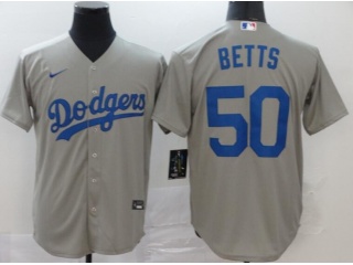 Nike Los Angeles Dodgers #50 Mookie Betts Cool Base Jersey Grey