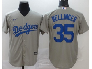 Nike Los Angeles Dodgers #35 Cody Bellinger Cool Base Jersey Grey