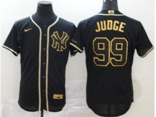 Nike New York Yankees #99 Aaron Judge Flexbase Jersey Black Gold