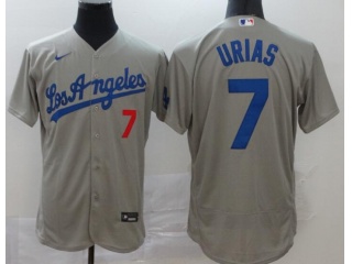 Nike Los Angeles Dodgers #7 Julio Urias FlexBase Jerseys Grey