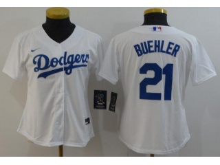 Woman Nike Los Angeles Dodgers #21 Walker Buehler Jersey White
