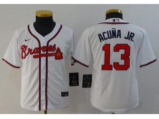 Youth Nike Atlanta Braves #13 Ronald Acuna Jr.Jersey White