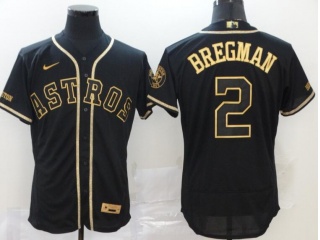 Nike Houston Astros #2 Alex Bregman Flexbase Jersey Black Gold