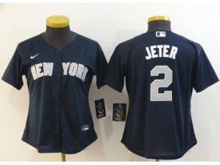 Woman Nike New York Yankees #2 Derek Jeter Jersey Blue