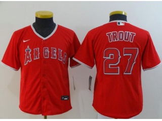 Youth Nike Los Angeles Angels #27 Mike Trout Jersey Red
